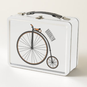 Lunch Box Illustration de dessin animé de bicyclette à grand