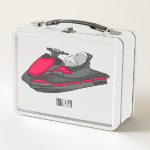 Lunch Box Illustration de dessin animé de moto de jet