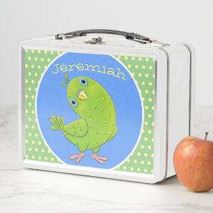 Lunch Box Illustration de dessin animé de perroquet vert mig