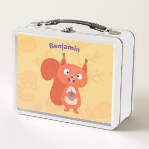 Lunch Box Illustration de dessin animé d'un écureuil rouge m