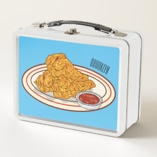 Lunch Box Illustration de dessin animé sur le poulet frit