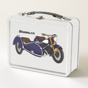 Lunch Box Illustration de moto violette avec side-car