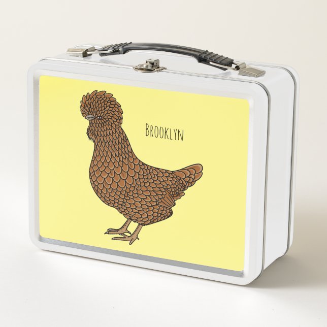 Lunch Box Illustration de poulet à la polis chamois (Devant)