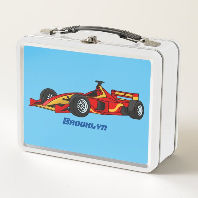 Lunch Box Illustration de voitures de course à grande vitess (Devant)