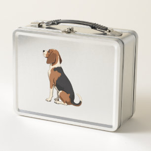 Lunch Box Illustration de vue arrière de chien Beagle vintag