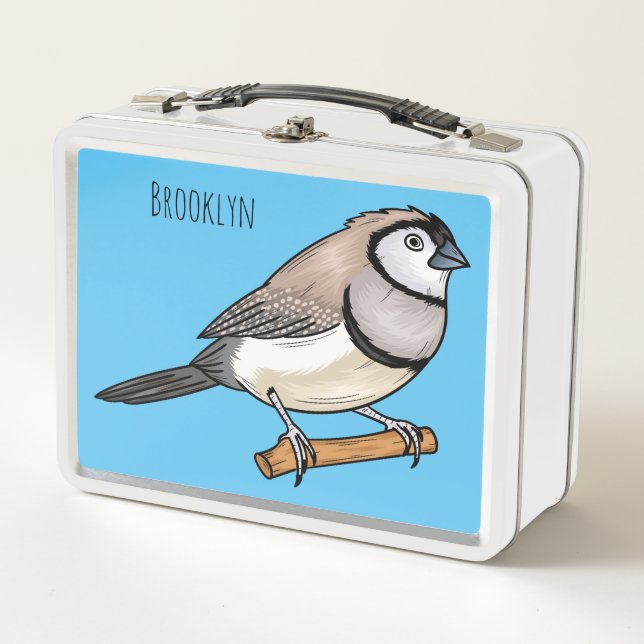Lunch Box Illustration d'oiseau à deux barreaux (Devant)