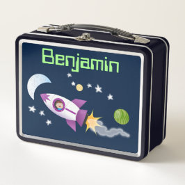 Lunch Box Image d'un mignon garçon en fusées