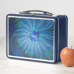 Lunch Box Imaginaire Fleur Bleue Motif, Art Fractal Abstrait