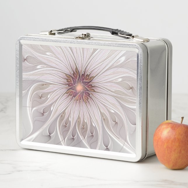 Lunch Box Imaginaire Floral, Abstraite Fleur Pastel Moderne (En situation)