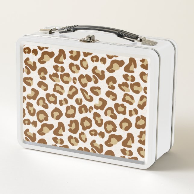 Lunch Box Impression Léopard des neiges, beige, marron clair (Devant)