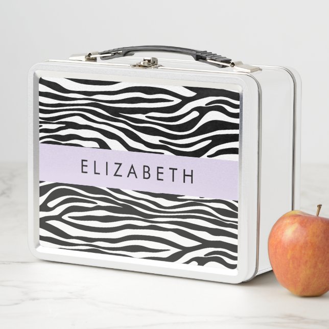 Lunch Box Impression Zèbre, Grilles, Noir Et Blanc, Votre No (En situation)