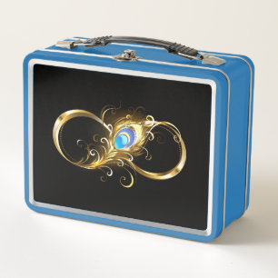 Lunch Box Infinité avec plume de paon doré