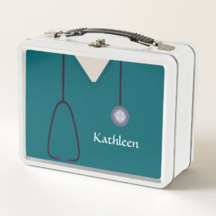 Lunch Box Infirmière personnalisée Médicale Scrubs Turquo