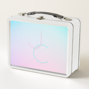 Lunch Box Initiales de chevauchement modernes 2 Rose turqu