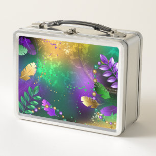 Lunch Box Iridescente mardi gras arrière - plan avec perles
