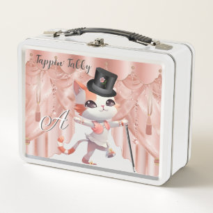 Lunch Box Jazzy Tap Dancing Tabby Chat Casquette Canne Monog