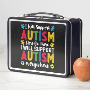 Lunch Box Je soutiendrai l'autisme ici ou là autiste