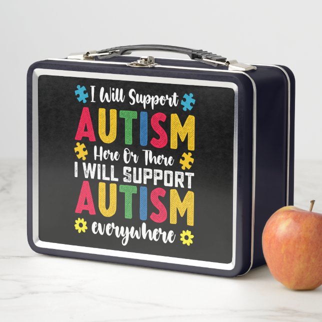 Lunch Box Je Vais Soutenir L'Autisme Ici Ou Là Autiste (En situation)
