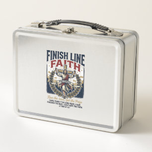 Lunch Box Jésus courant Marathon Vintage Shirt Chrétien Gra