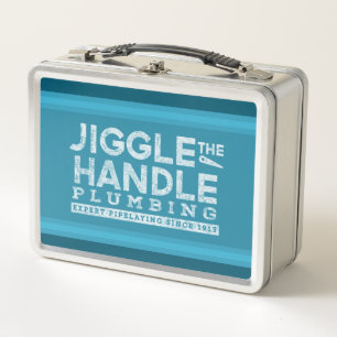 Lunch Box Jiggle la poignée Plumbing Blanc Gfx Blue Stripes
