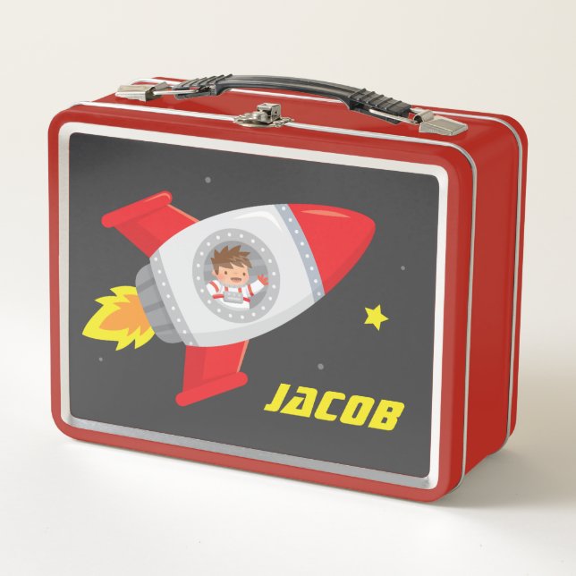 Lunch Box Joli Astronaut Garçon Dans L'Espace Rocket Kids No (Devant)