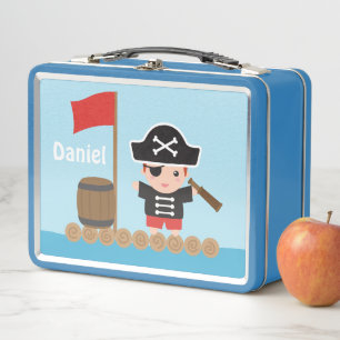 Lunch Box Joli capitaine pirate océan radeau garçons personn