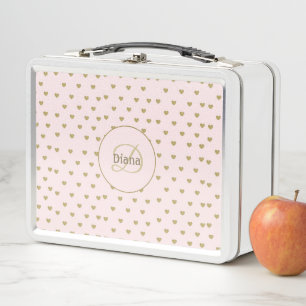 Lunch Box Joli Monogramme moderne rose avec nom