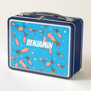 Lunch Box Joli motif caricature de calmar rose