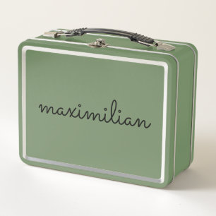 Lunch Box Joli noir blanc script personnalisé nom simple mod