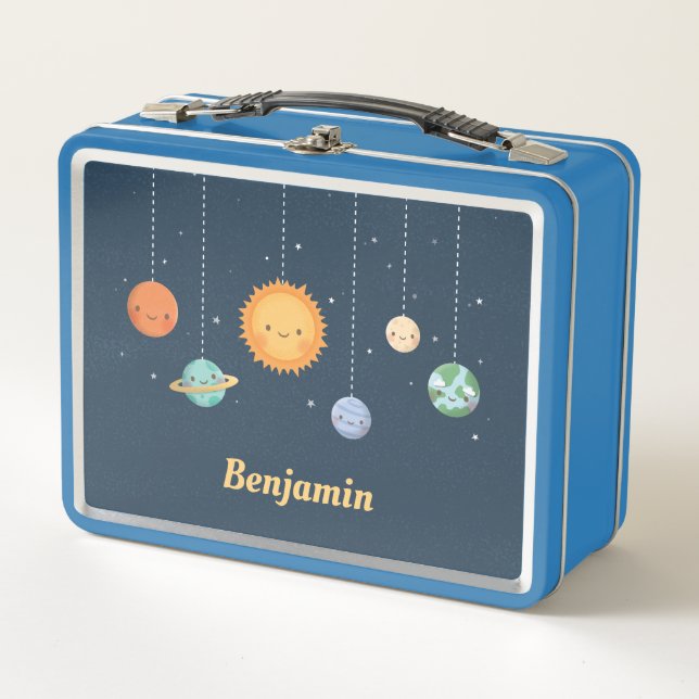 Lunch Box Joli Soleil et Planètes Espace Enfants à thème (Devant)