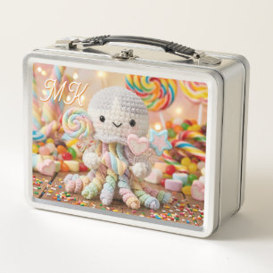 Lunch Box Jolie pieuvre au crochet personnalisée Candy Land