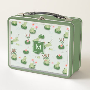 Lunch Box Jolies Grenouilles dans l'Étang de Nénuphars Monog