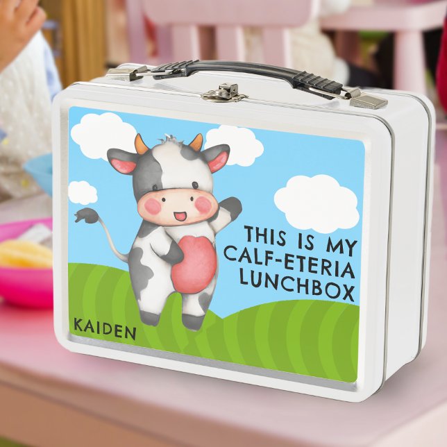 Lunch Box Jote Funny Pun de vache Plaisanterie Animal de fer (funny cow cafeteria school lunch joke lunchbox for kids)