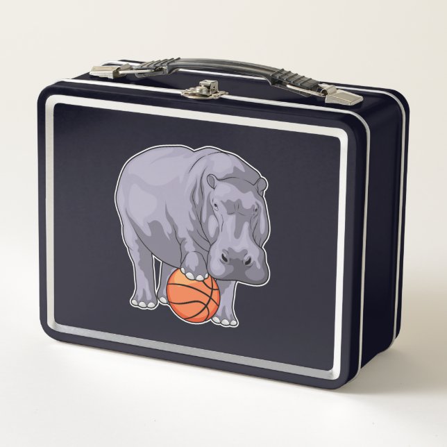 Lunch Box Joueur de basket-ball hippo (Devant)