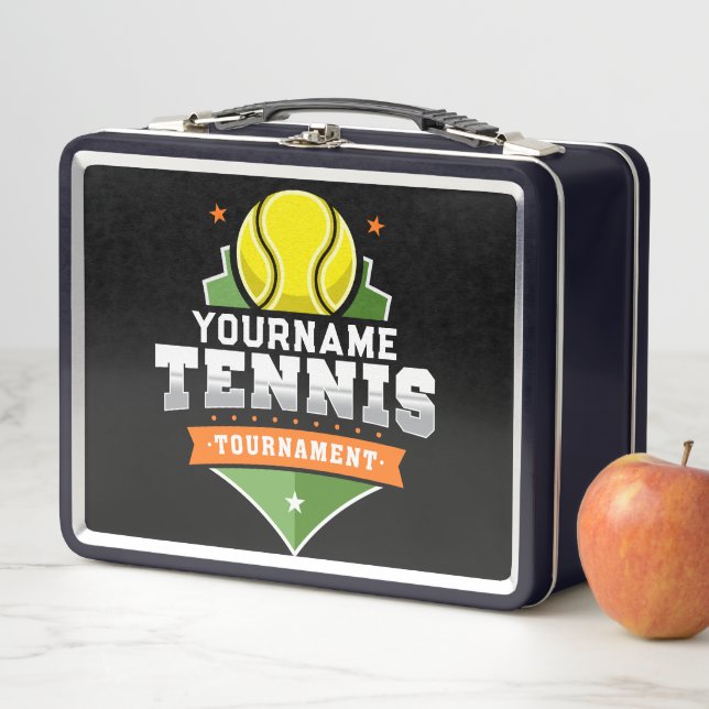 Lunch Box Joueur de tennis personnalisé NOM Tournoi de Varsi (En situation)
