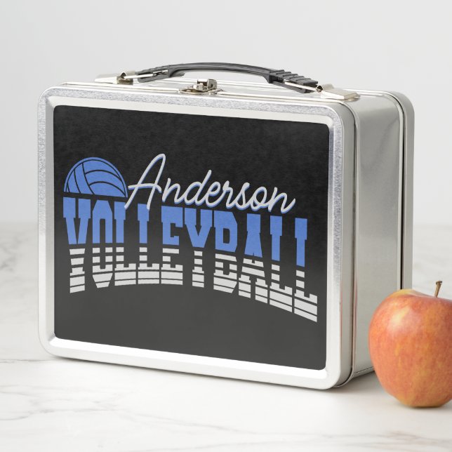 Lunch Box Joueur de volley-ball personnalisé AJOUTER UN NOM  (En situation)