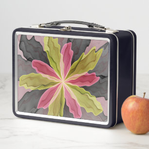 Lunch Box Joy, Vert rose Anthracite Imaginaire Fleur Fractal
