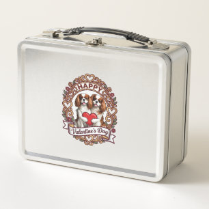 Lunch Box Joyeuse Saint-Valentin Chien Rouge Coeur Cadre Flo