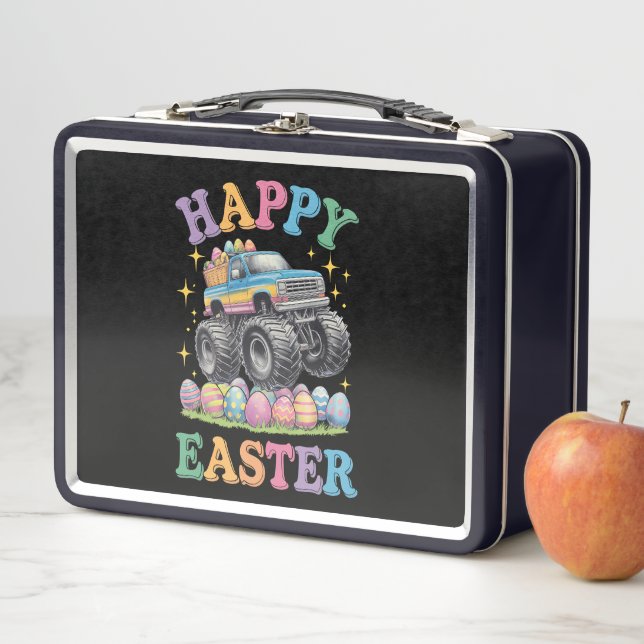 Lunch Box Joyeux Pâques Funny Monster Truck Crush Oeufs (En situation)
