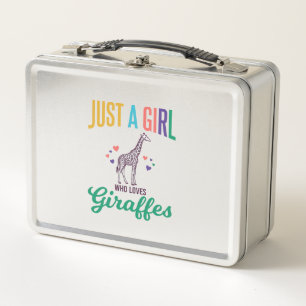 Lunch Box Juste une fille qui aime les girafes vintage vecte