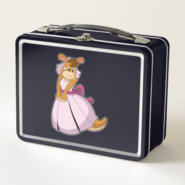 Lunch Box Kangourou en mariée avec une robe de mariée (Devant)