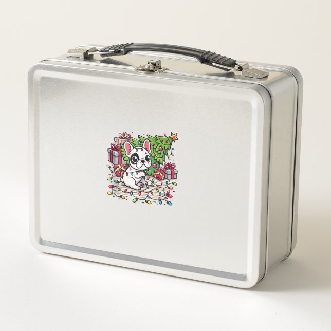 Lunch Box Kawaii Anime Frenchie Christmas Funny Chien (Devant)