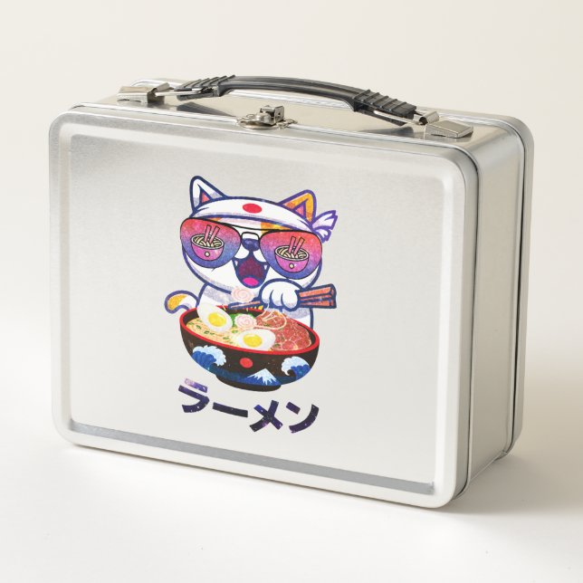 Lunch Box Kawaii Chat Manger Ramen - Jolies nouilles japonai (Devant)