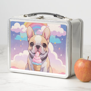 Lunch Box Kawaii French Bulldog Crème glacée Arc-en-ciel