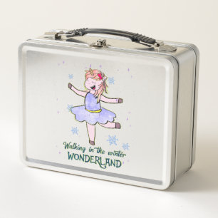 Lunch Box Kawaii Unicorn Marcher en hiver
