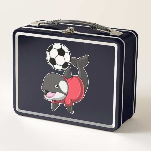 Lunch Box Killerwhale comme joueur de football avec Soccer (Devant)