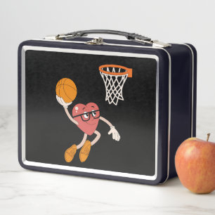 Lunch Box La Saint-Valentin Cœur Plongeant Basketball Mignon