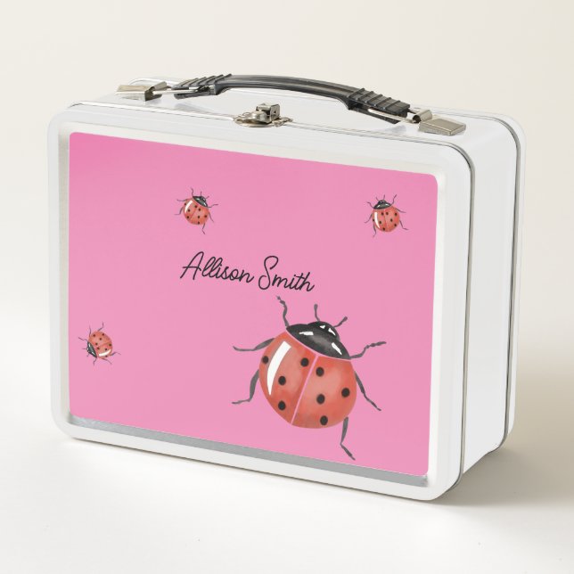 Lunch Box Ladybug rose mou (Devant)