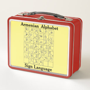 Lunch Box Langue des signes alphabétiques arménien Boîte à l