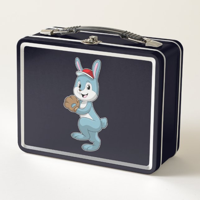 Lunch Box Lapin au baseball avec gant de baseball (Devant)